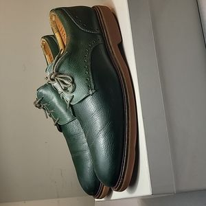 Charles Tyrwhitt green leather British oxfords size9 (Shoebx1)